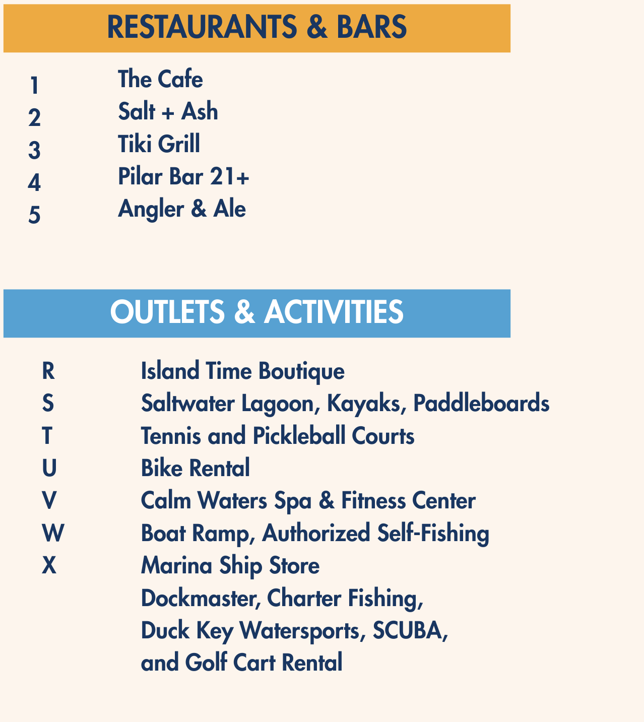Restaurants & Bars, Outlets & Activities